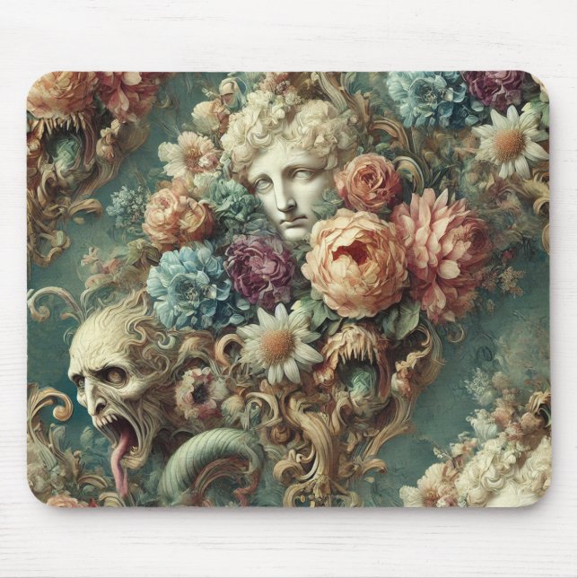 Alfombrilla De Ratón La caravana Infernal - Diseño floral gótico (Frente)