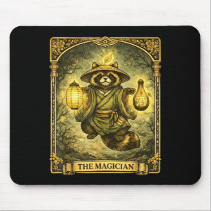 Alfombrilla De Ratón La carta del mago Tarot Tanuki Yokai Mapache
