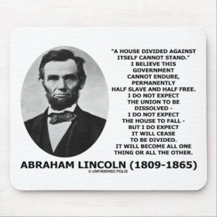 Alfombrilla De Ratón La casa de Abraham Lincoln dividida no puede