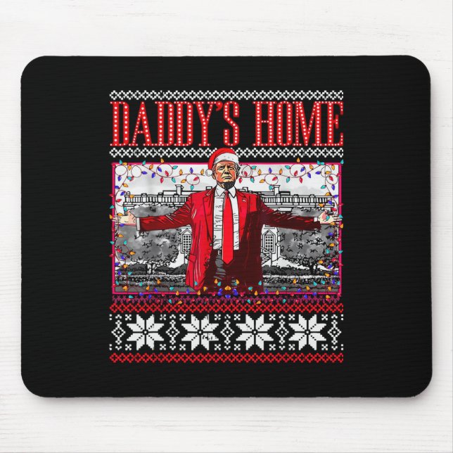Alfombrilla De Ratón La casa de un padre gracioso, Trump Navidades feos (Frente)