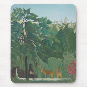 Alfombrilla De Ratón La cascada de Henri Rousseau, Bella Artes de la ép
