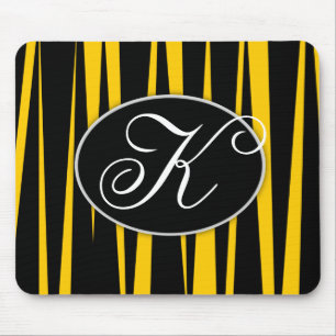 Alfombrilla De Ratón La cebra amarilla raya Mousepads con monograma