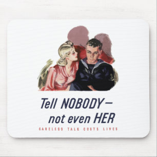 Alfombrilla De Ratón La charla descuidada cuesta vidas -- WW2