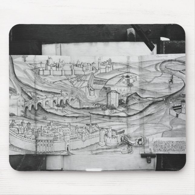 Alfombrilla De Ratón La ciudad y el pueblo de Carcasona, 1462 (Frente)