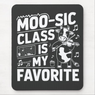 Alfombrilla De Ratón La Clase Moo-sic es mi escuela favorita de Moo Cow