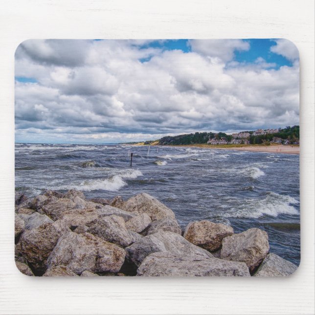 Alfombrilla De Ratón La costa del lago Michigan (Frente)