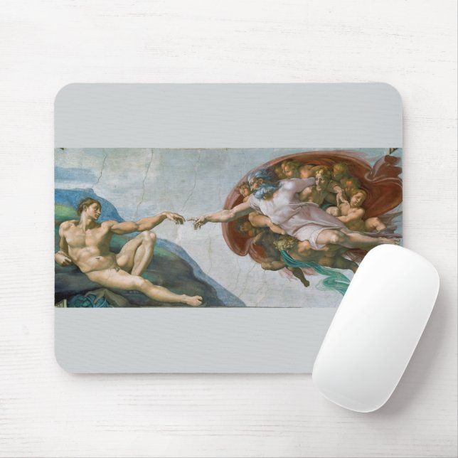 Alfombrilla De Ratón La creación de Adán (c. 1511) | Michelangelo (Con ratón)