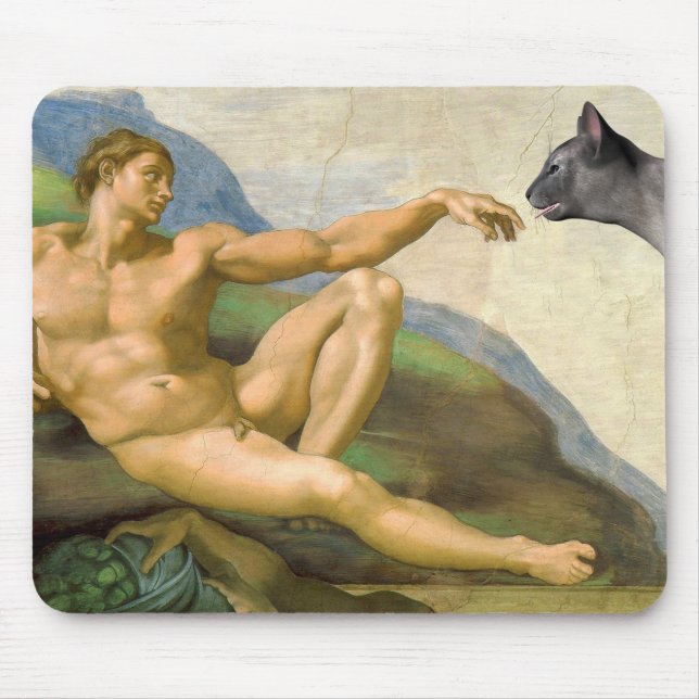 Alfombrilla De Ratón La Creación De La Parodia De Adam (Frente)