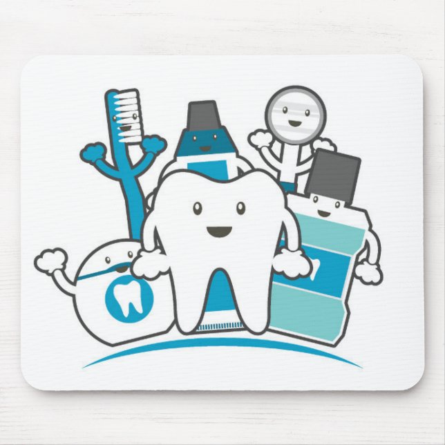Alfombrilla De Ratón La cuadrilla limpia de los dientes (Frente)