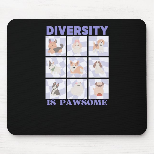 Alfombrilla De Ratón La diversidad es atractiva cute Groovy Retro Vibes (Frente)