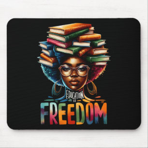 Alfombrilla De Ratón La educación es libertad Libros de maestros negros