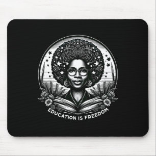 Alfombrilla De Ratón La educación es libertad profesora negra libros ne