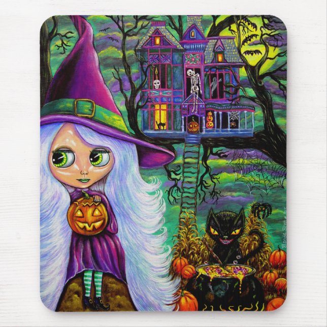 Alfombrilla De Ratón La embrujada Treehouse Halloween Mousepad (Frente)