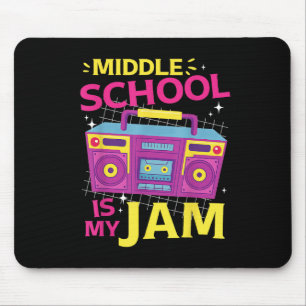 Alfombrilla De Ratón La escuela media es mi jam retro de los 80 boombox