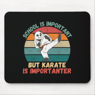 Alfombrilla De Ratón La Escuela Retro Panda Es Importante El Karate Es 