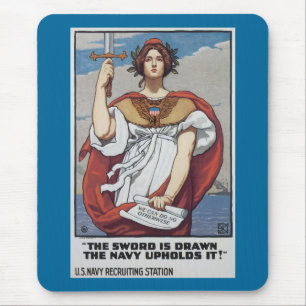 Alfombrilla De Ratón La espada está dibujada, la marina la sostiene