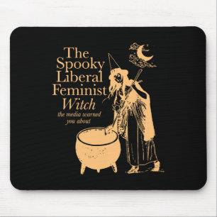 Alfombrilla De Ratón La espeluznante bruja feminista liberal advertida 