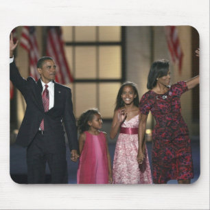 Alfombrilla De Ratón La familia de Barak Obama agita en la última noche