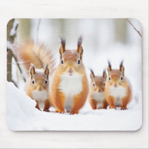 Alfombrilla De Ratón La familia de los animales de ardilla