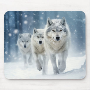Alfombrilla De Ratón La familia de los animales lobo se deshace de la n