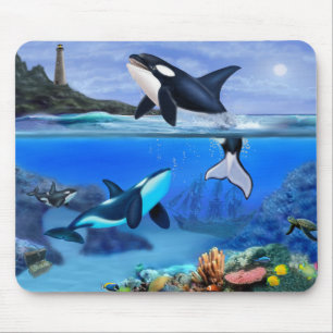 Alfombrilla De Ratón La familia de orcas