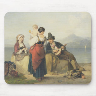 Alfombrilla De Ratón La familia napolitana, 1865 (aceite en el panel)