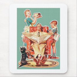 Alfombrilla De Ratón La familia nuclear de los años 50 de la época de l
