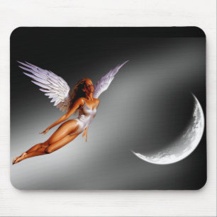 Alfombrilla De Ratón La fantasía de plata del ángel/Sci Fi diseñó