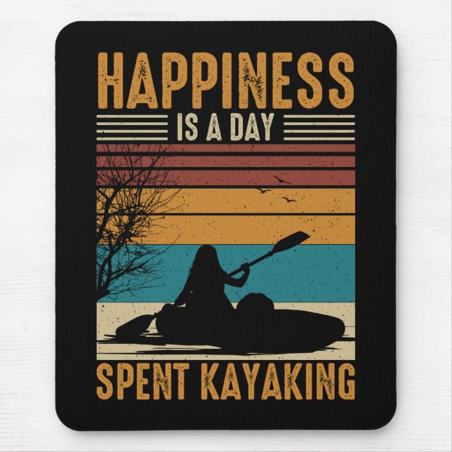 Alfombrilla De Ratón La felicidad es un día de Kayak (Frente)