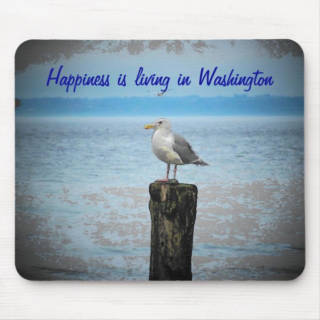 Alfombrilla De Ratón La felicidad está viviendo en Washington (Frente)