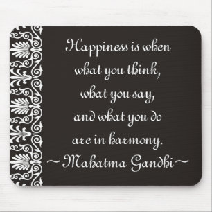 Alfombrilla De Ratón La felicidad Gandhi cita Mousepad