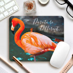 Alfombrilla De Ratón La Foto Rosa Flamingo Se Atreve A Ser Un Guión Dif<br><div class="desc">Me encanta cómo los flamencos sobresalen de todos los otros pájaros. "Atrévete a ser diferente" cada vez que usas este elegante e impresionante mousepad fotográfico de un flamingo rosa naranja brillante tomando el sol en un cálido día de verano. Hace un gran regalo para alguien especial! Puede personalizar fácilmente este...</div>