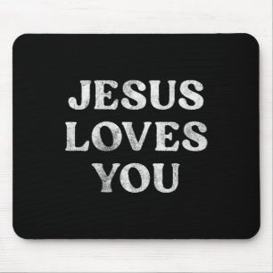 Alfombrilla De Ratón La Frase Jesús Te Ama En Un Tri-blend Premium 