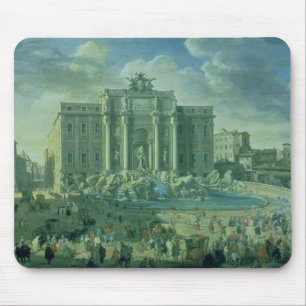 Alfombrilla De Ratón La fuente del Trevi en Roma, 1753-56