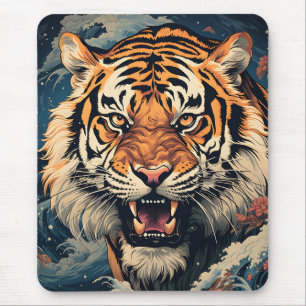 Alfombrilla De Ratón La furia del tigre