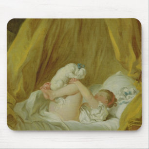 Alfombrilla De Ratón "La Gimblette", chica con un perro, c.1770 (aceite