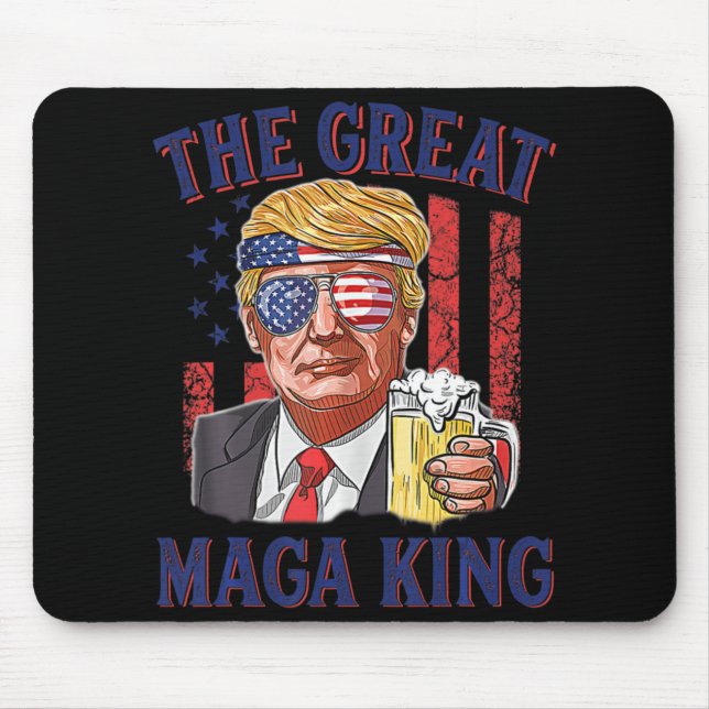 Alfombrilla De Ratón La gran diversión del rey de Maga Trump la cerveza (Frente)