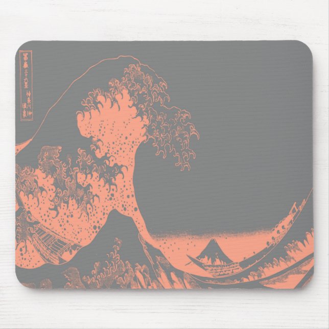 Alfombrilla De Ratón La gran ola de arena y gris (Frente)