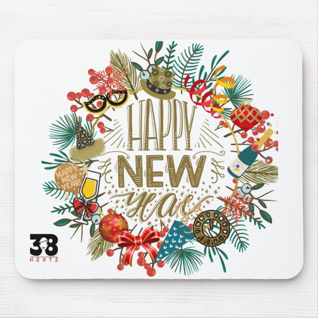 Alfombrilla De Ratón La guirnalda de Año Nuevo (Frente)