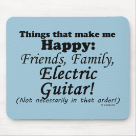 Alfombrilla De Ratón La guitarra eléctrica me hace feliz