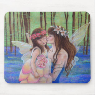 Alfombrilla De Ratón La hada besa la madre y a la hija Mousepad