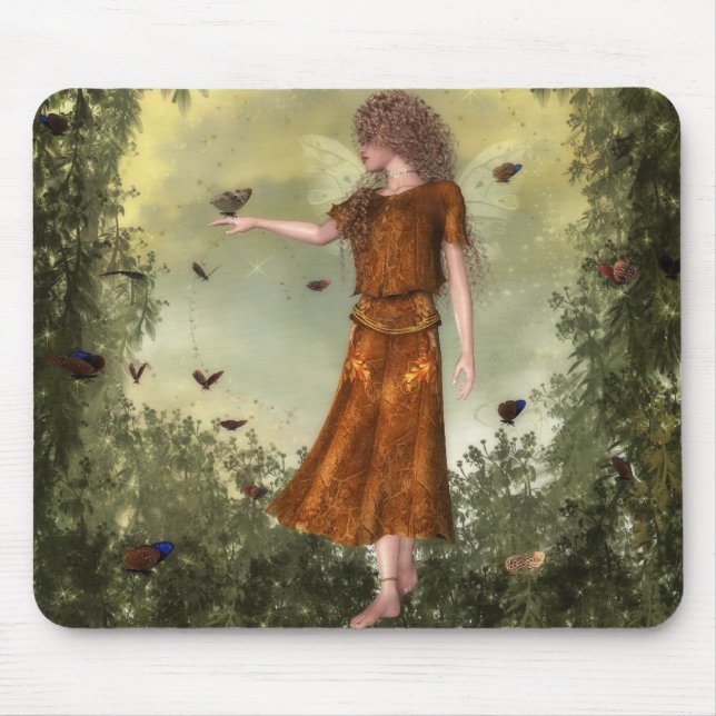 Alfombrilla De Ratón La hada Mousepad de la mariposa (Frente)