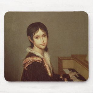 Alfombrilla De Ratón La hija del artista en el piano