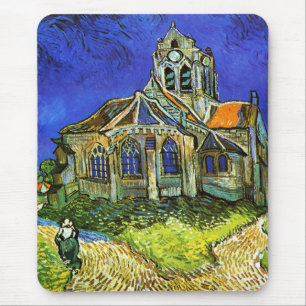 Alfombrilla De Ratón La iglesia en Auvers, Van Gogh