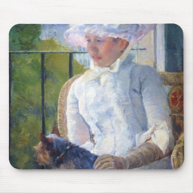 Alfombrilla De Ratón La joven Chica y su perro, Mary Cassatt (Frente)