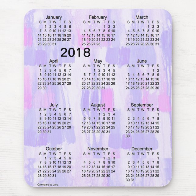 Alfombrilla De Ratón La lavanda 2018 enciende el calendario de la (Frente)