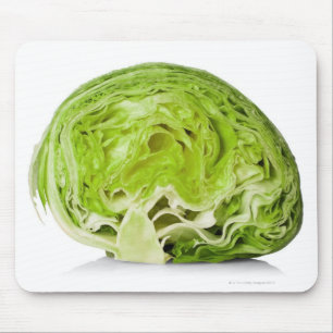 Alfombrilla De Ratón La lechuga de iceberg fresca cortó por la mitad,