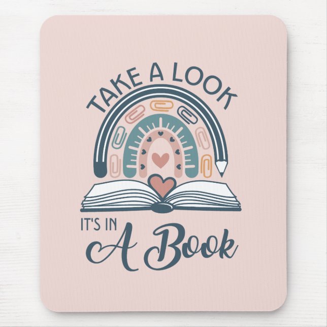 Alfombrilla De Ratón La lectura del arcoiris del Boho está en un libro (Frente)