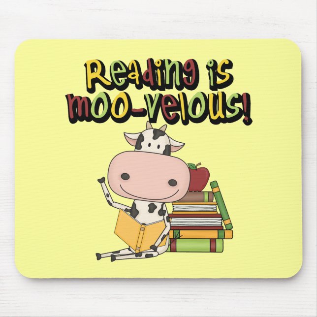 Alfombrilla De Ratón La lectura es MOO-velous (Frente)