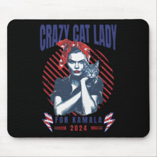 Alfombrilla De Ratón La Loca Dama De Gato De Kamala 2024